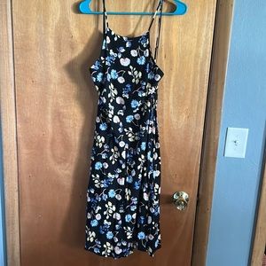 Forever 21 Black & Floral Backless Dress